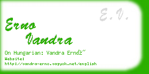 erno vandra business card